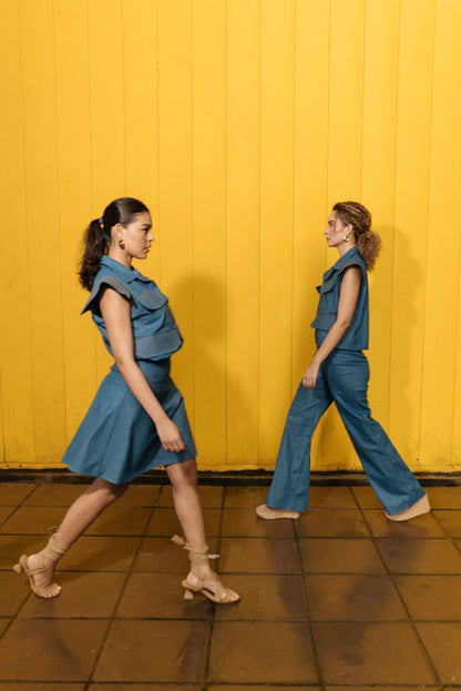 Pantalón Semirrecto Bolsillo Pespuntado