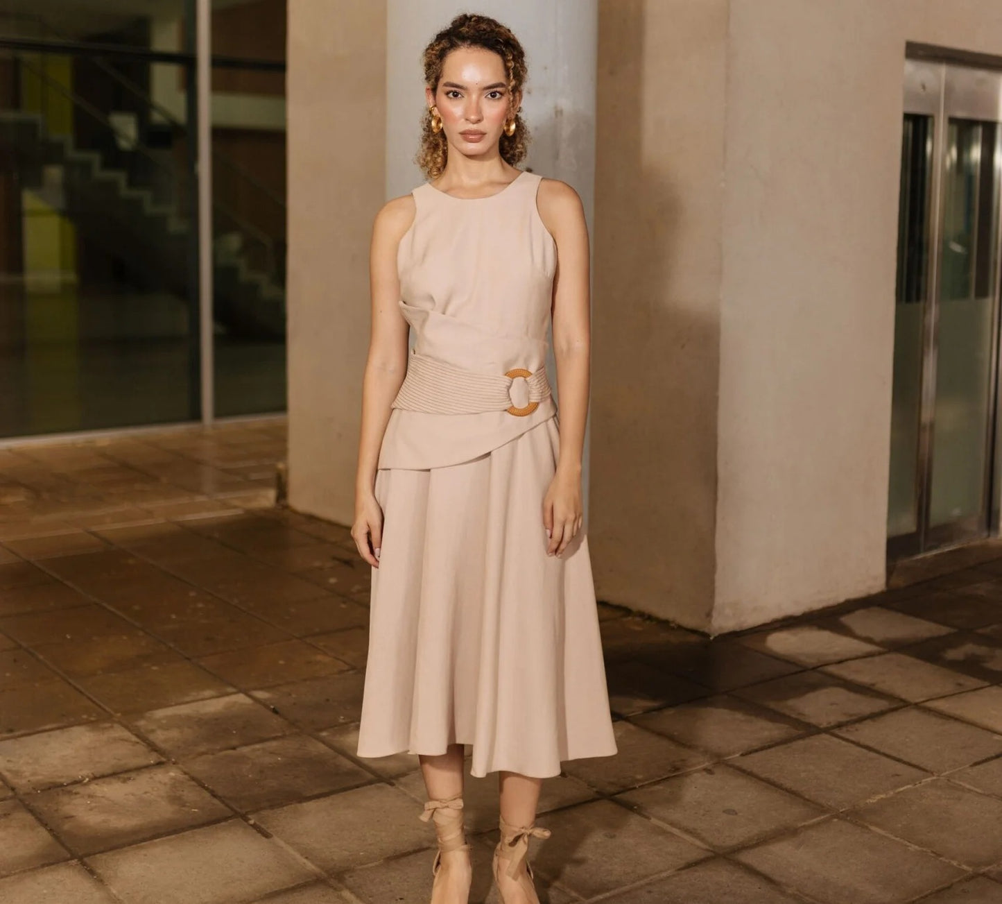 Vestido Media Pierna Manga Sisa