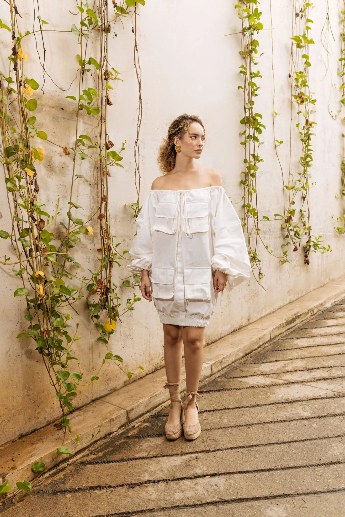 Blusón Escote Con Jareta Y Manga Globo