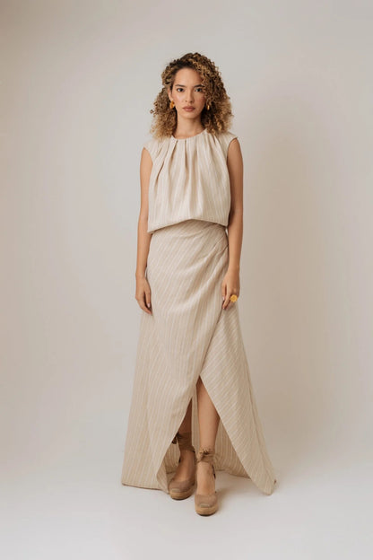 Blusa Pliegues Delanteros Elástico