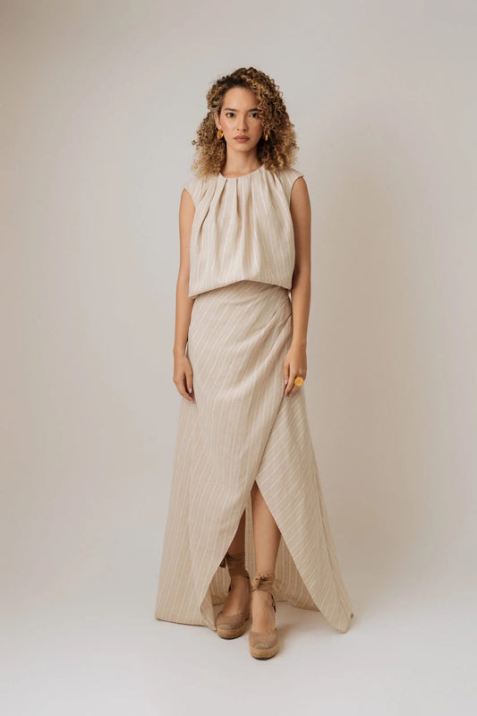 Blusa Pliegues Delanteros Elástico