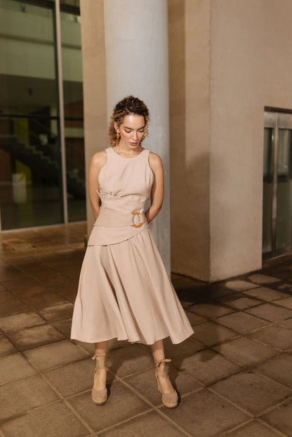 Vestido Media Pierna Manga Sisa